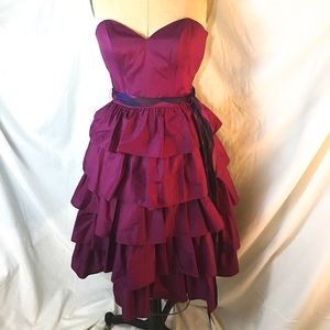 Casadei Vintage Strapless Purple Dress 1980s